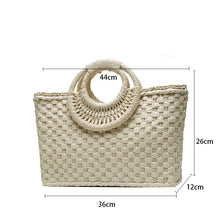 Cargar imagen en el visor de la galería, OKALANI Casual Versatile Square Woven Handbag Straws Shoulder Tote Bag - Bali Lumbung