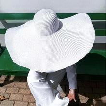 Load image into Gallery viewer, FORTUNA Women&#39;s Foldable Oversized Beach Hat 27&quot; Diameter Wide Brim Summer Sun Hats