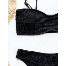 Indlæs billede til gallerivisning TYE Bandeau Swimsuit Set for Women - Plain Rib Bikinis