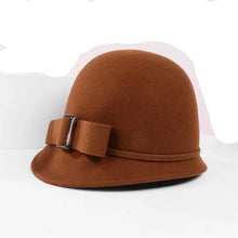 Load image into Gallery viewer, PEPPA Bowler Fedora Cloche Top Hat with Stylish Bowknot