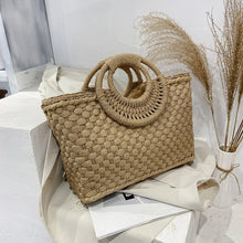 Laden Sie das Bild in den Galerie-Viewer, OKALANI Casual Versatile Square Woven Handbag Straws Shoulder Tote Bag - Bali Lumbung