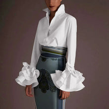 Load image into Gallery viewer, MARGOT Elegant Women&#39;s Slash Neck Lantern Sleeve Bandage Blouse