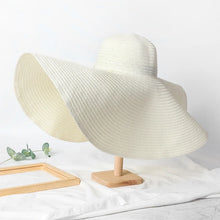 Load image into Gallery viewer, FORTUNA Women&#39;s Foldable Oversized Beach Hat 27&quot; Diameter Wide Brim Summer Sun Hats