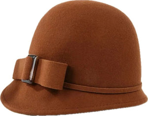 PEPPA Bowler Fedora Cloche Top Hat with Stylish Bowknot