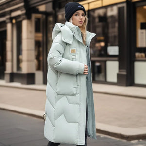 DAWN Warm Puffer Jacket with Down Coat - Long Parka Style