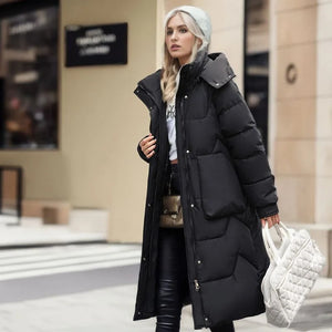 DAWN Warm Puffer Jacket with Down Coat - Long Parka Style