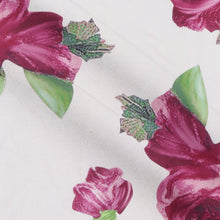 Laden Sie das Bild in den Galerie-Viewer, LES Flower Print Crossed Tied Back Off Shoulder Ruched Lantern Sleeve Crop Top Blouse