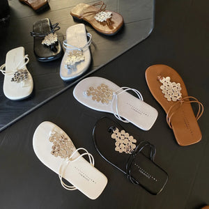 NOLLY Sequin Slippers for Women: Stylish &amp; Comfy Flat Sandals