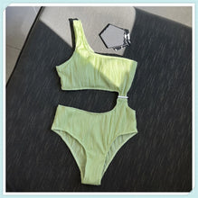 Afbeelding in Gallery-weergave laden, AILANI One Shoulder Cut Out Textured Swimsuit - Bali Lumbung
