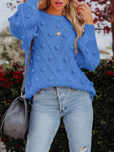 Cargar imagen en el visor de la galería, COSMO Fashionable, Loose-fitting Knitted Sweater with Ball Knit Design