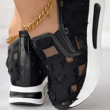 Indlæs billede til gallerivisning YOLE Distress Style Women&#39;s Heeled Sneakers Sleek and Style Shoe