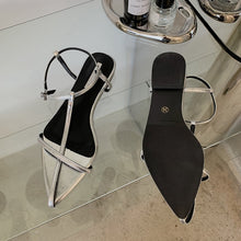 Cargar imagen en el visor de la galería, ESSY Ladies Pointed Toe Ankle Buckle Flat Sandals
