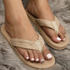 CION #2 Straw Slippers Flip Flop Flats Sandals  - Bali Lumbung
