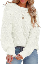 Cargar imagen en el visor de la galería, COSMO Fashionable, Loose-fitting Knitted Sweater with Ball Knit Design