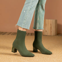 Cargar imagen en el visor de la galería, MILO Knits High Heels Sock Stretch Ankle Boots Rubber Sole