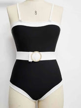 Load image into Gallery viewer, DHEDHE Stylish One-Piece Off-Shoulder Bikini with Color Block Design