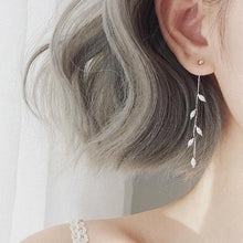 Load image into Gallery viewer, HUMMING Stylish Long Drop Earrings in Silver and Gold Tones, featuring Sparkling Zircon or Crystal Accents