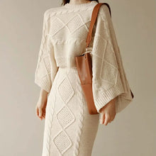 Load image into Gallery viewer, CARLIE Elegant Slim Two Pieces High Waist SweaterMeium Long Dress