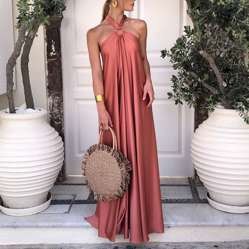 SHANE Elegant Backless Sleeveless Loose Waist Party Maxi Evening Dress Bali Lumbung SHANE Elegant Backless Sleeveless Loose Waist Party Maxi Evening Dress Bali Lumbung