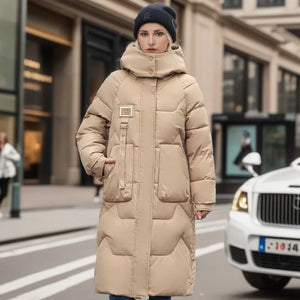 DAWN Warm Puffer Jacket with Down Coat - Long Parka Style