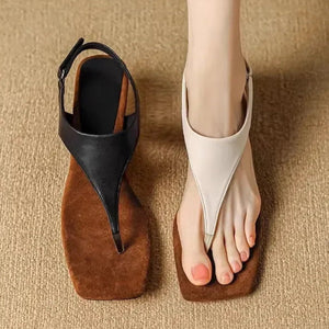 ALIA #2 Women's Sandals feature a Square Toe, Heterotypic Heel, and Buckle Strap