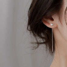 Load image into Gallery viewer, HUMMING Stylish Long Drop Earrings in Silver and Gold Tones, featuring Sparkling Zircon or Crystal Accents