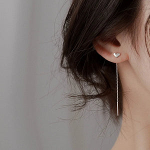 HUMMING Stylish Long Drop Earrings in Silver and Gold Tones, featuring Sparkling Zircon or Crystal Accents