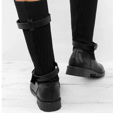 Indlæs billede til gallerivisning LOKI #2 Vegan Leather Square Heels Lace Up Mid Calf Boots