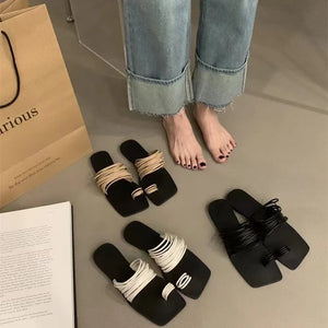 ELAN Chic and Comfortable Open Toe Flat Slippers