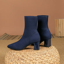 Cargar imagen en el visor de la galería, MILO Knits High Heels Sock Stretch Ankle Boots Rubber Sole