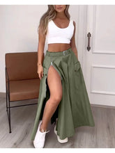 Load image into Gallery viewer, JODIE Fashion High-Waist Irregular Pockets Long Skirt