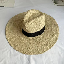 Cargar imagen en el visor de la galería, TRIXI Expertly Crafted Summer Hat with a Wide Brim and Made with Raffia