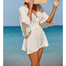 Cargar imagen en el visor de la galería, ALANA V-Neck Medium Flare Sleeves Swimwear Short Cover-Up