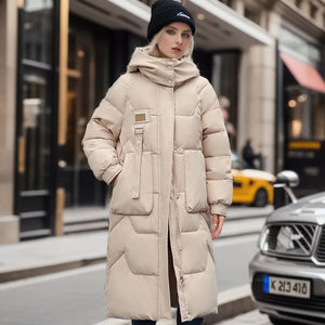 DAWN Warm Puffer Jacket with Down Coat - Long Parka Style