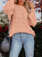 Cargar imagen en el visor de la galería, COSMO Fashionable, Loose-fitting Knitted Sweater with Ball Knit Design