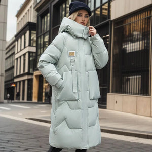 DAWN Warm Puffer Jacket with Down Coat - Long Parka Style