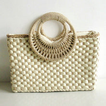 Indlæs billede til gallerivisning OKALANI Casual Versatile Square Woven Handbag Straws Shoulder Tote Bag - Bali Lumbung