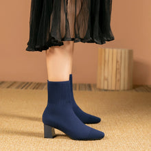 Cargar imagen en el visor de la galería, MILO Knits High Heels Sock Stretch Ankle Boots Rubber Sole