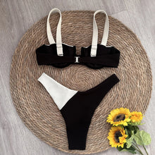Indlæs billede til gallerivisning SHASHA Push-Up Solid Patchwork Bikini Set