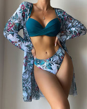 Load image into Gallery viewer, AITANA Flowers Printed Bikinis and Cover-Up Set Features a Lower-Waist Design - Bali Lumbung
