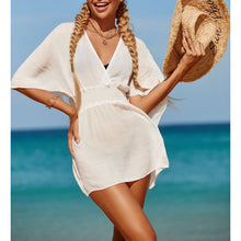 Load image into Gallery viewer, ALANA V-Neck Medium Flare Sleeves Swimwear Short Cover-Up