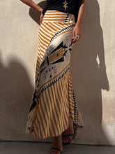 Cargar imagen en el visor de la galería, ANNALISE High Waist Boho Patchwork Print Skirt for Women
