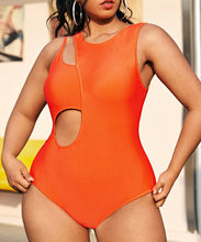 Load image into Gallery viewer, ATHENA Ring-Linked Snakeskin or Solid Cutout Women&#39;s Plus Size One-Piece Swimwear