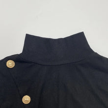 Cargar imagen en el visor de la galería, KIM High Neck Gold Button Pullover: Perfect for Fall and Spring