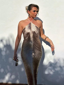 AURORA Elegant Metallic Dress with a Distinctive Design, Ideal for Evening Events - Bali Lumbung