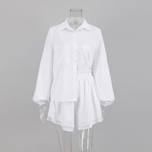Load image into Gallery viewer, EMMA Spring Summer Puff Long Sleeves Blouse and Short Pants Dress Set