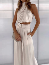 Indlæs billede til gallerivisning MAYA Stylish Two-Piece Pants Set with Sleeveless Top and Wide-Leg Pants