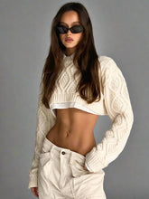 Cargar imagen en el visor de la galería, ANO Cropped Sweater Women Long Sleeve