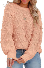 Cargar imagen en el visor de la galería, COSMO Fashionable, Loose-fitting Knitted Sweater with Ball Knit Design