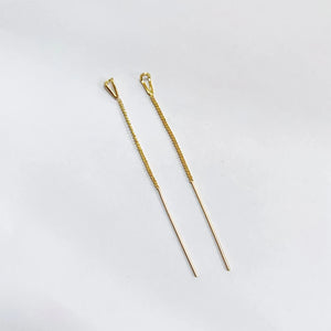 HUMMING Stylish Long Drop Earrings in Silver and Gold Tones, featuring Sparkling Zircon or Crystal Accents